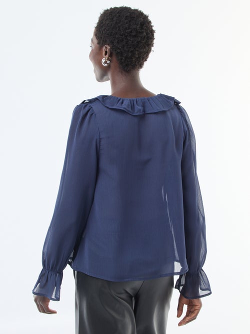 Blusa cavaleira em voile transparente - Kiabi