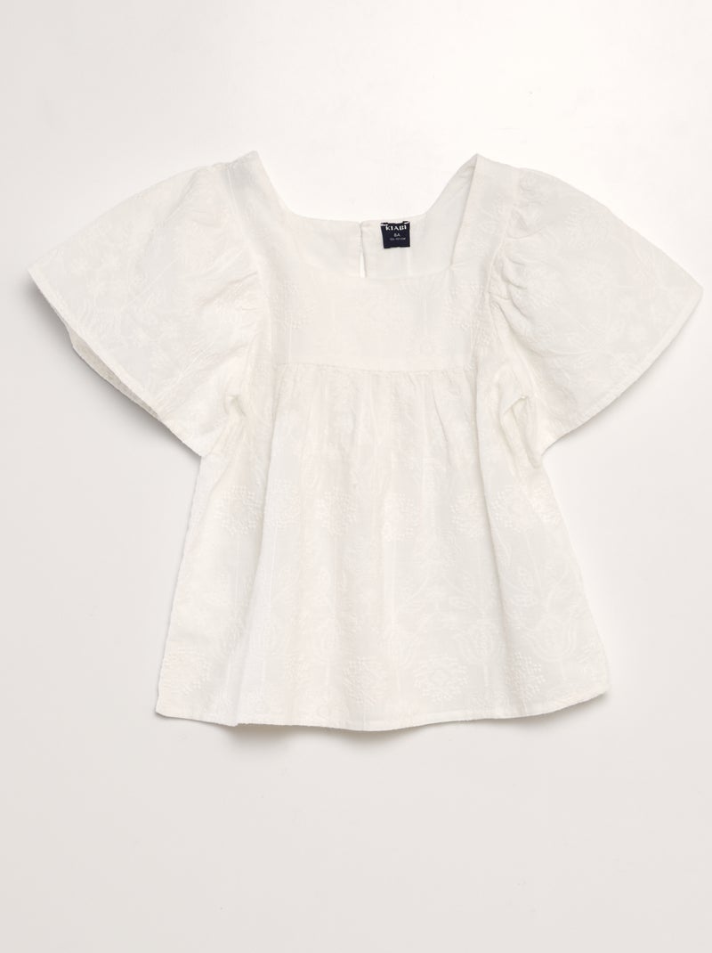 Blusa com bordado Branco - Kiabi
