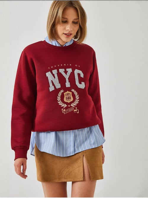 Blusa com bordado escovado e três fios lucci - Kiabi