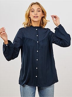 Blusa com bordado inglês - Kiabi