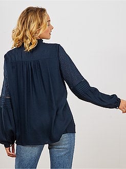 Blusa com bordado inglês - Kiabi