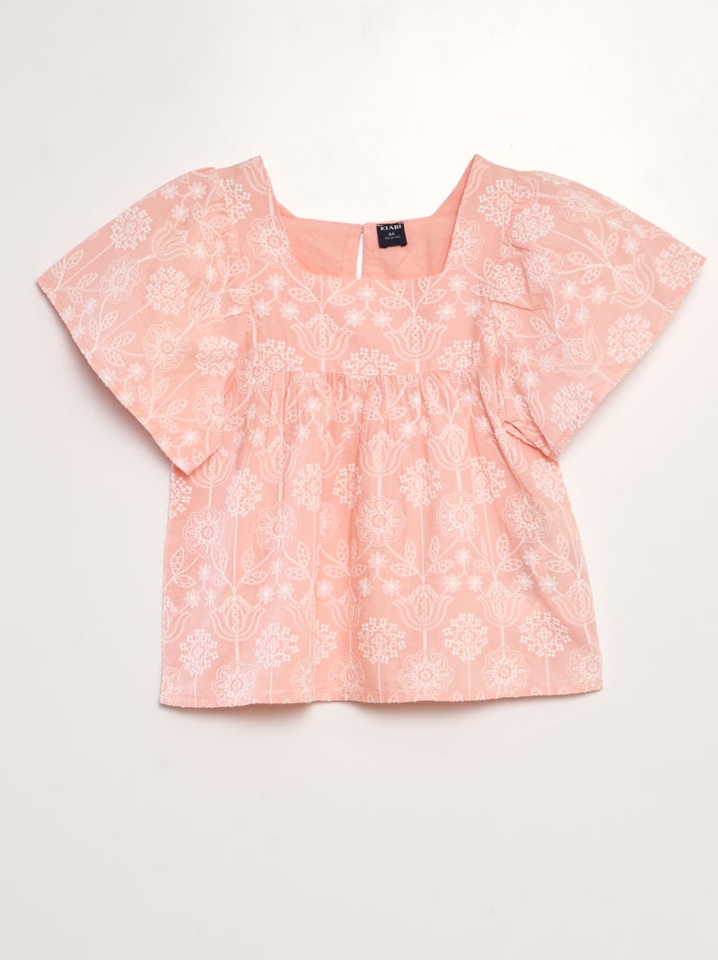 Blusa com bordado ROSA - Kiabi