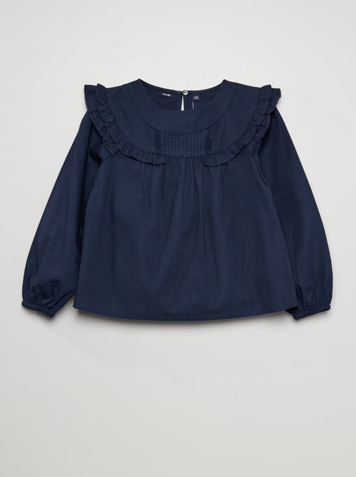 Blusa com decote com folhos - Kiabi