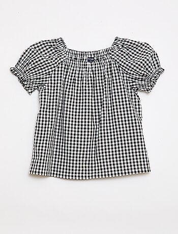 Blusa com decote e punhos elásticos - Coleção fácil de vestir
