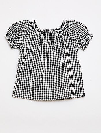 Blusa com decote e punhos elásticos - Coleção fácil de vestir