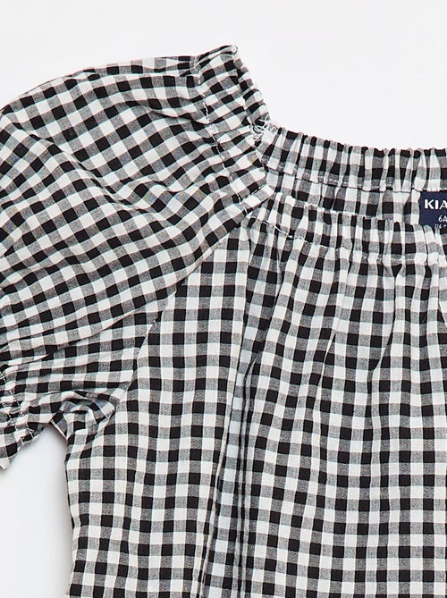 Blusa com decote e punhos elásticos - Fácil de Vestir - Kiabi