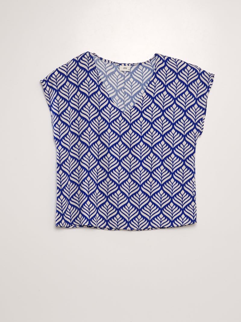 Blusa com decote em bico AZUL - Kiabi