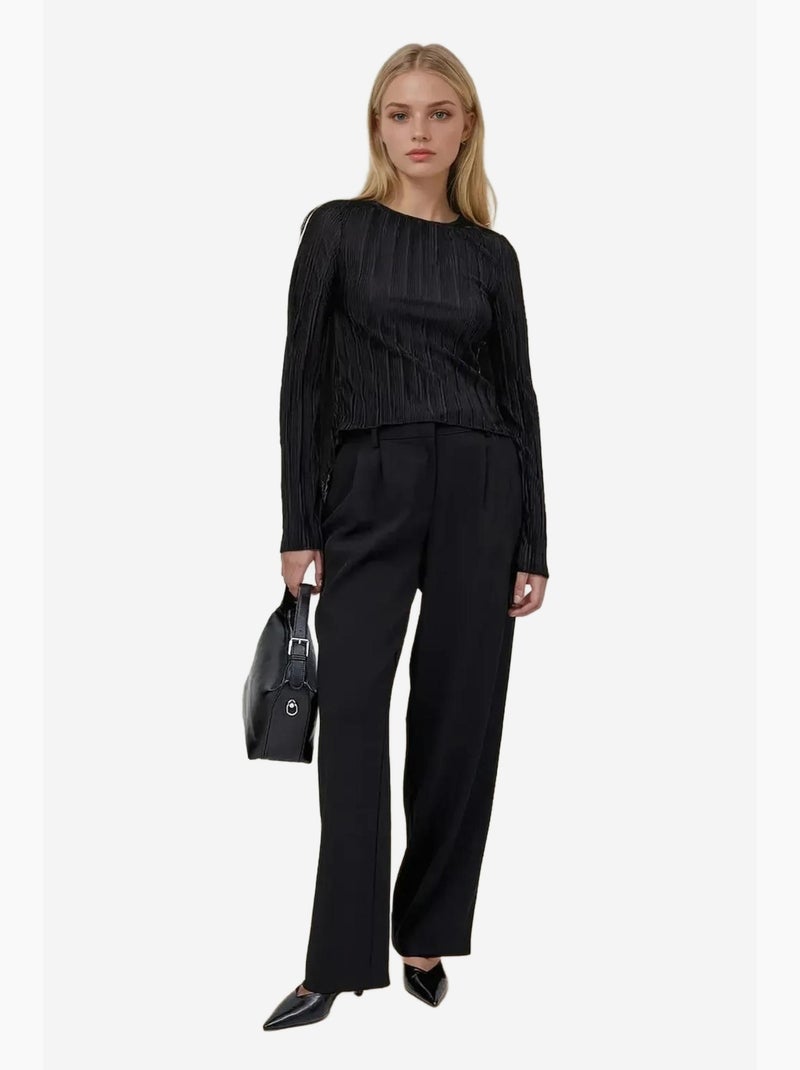 Blusa com decote em bico e alças atadas nas costas hiccup Preto - Kiabi