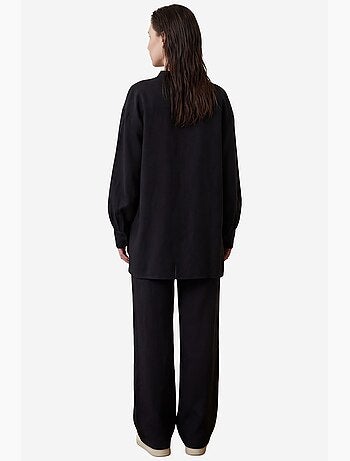 Blusa com decote em v e calças de perna larga em musselina conjunto de duas peças my fashion