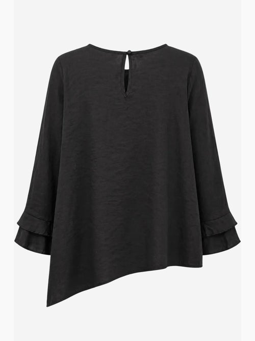 Blusa com decote redondo de manga comprida com folhos mixray - Kiabi