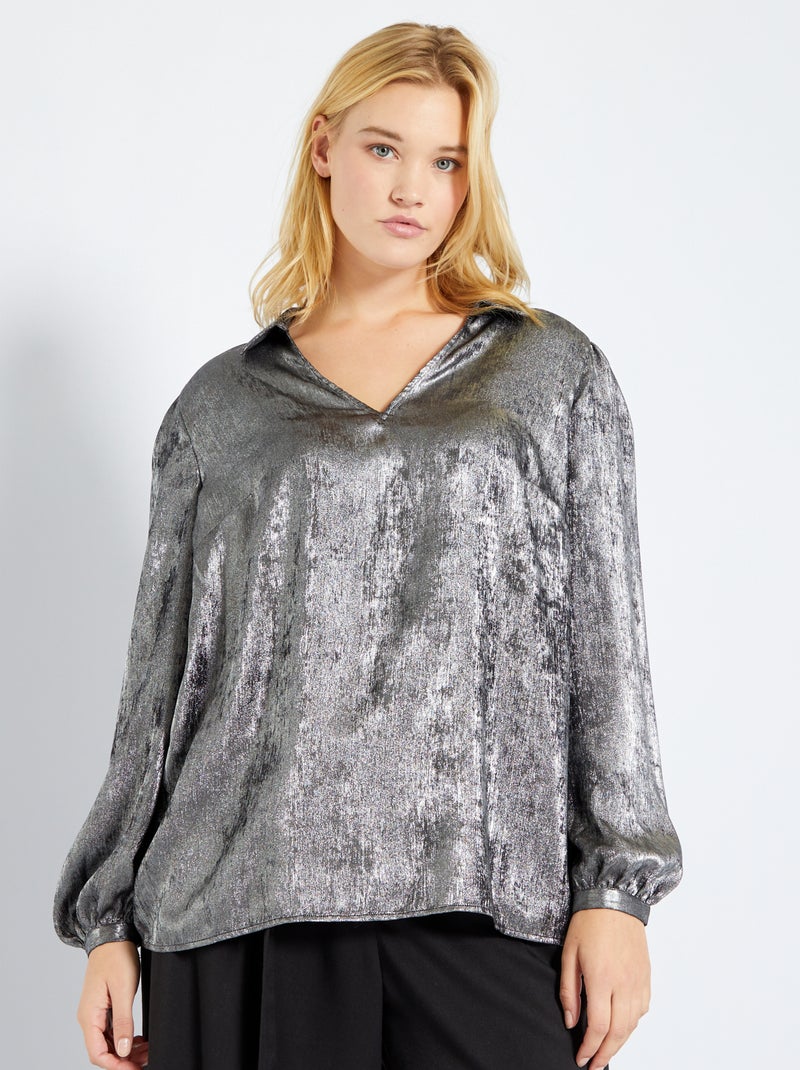 Blusa com efeito metálico CINZA - Kiabi