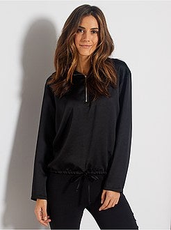 Blusa com efeito sweatshirt - Kiabi