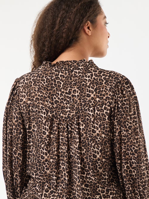 Blusa com estampa de leopardo 'Only Carmakoma' - Kiabi