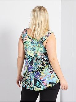 Blusa com estampado e folhos - Kiabi