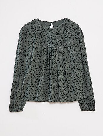 Blusa com estampado em malha crepe