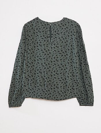 Blusa com estampado em malha crepe