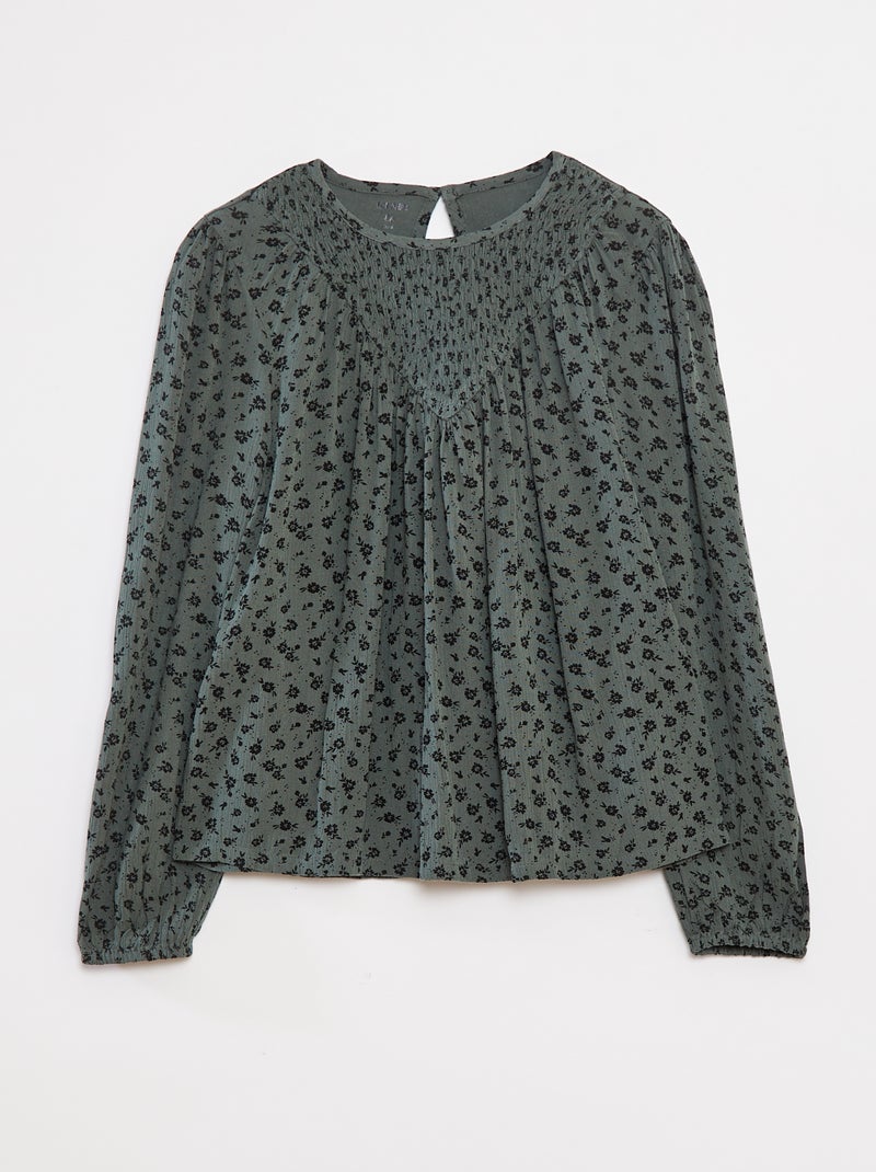 Blusa com estampado em malha crepe Verde - Kiabi