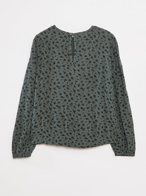 Blusa com estampado em malha crepe - Kiabi