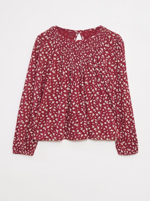 Blusa com estampado em malha crepe - Kiabi