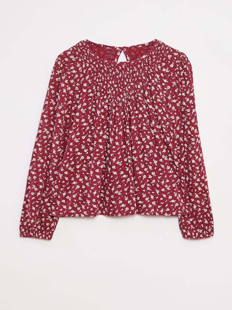 Blusa com estampado em malha crepe Vermelho - Kiabi