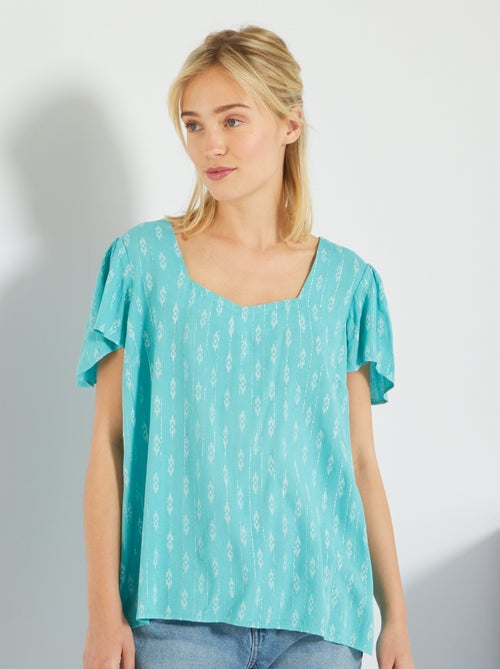 Blusa com estampado étnico brilhante - Kiabi