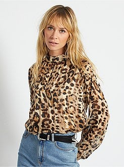 Blusa com estampado 'leopardo' - Kiabi