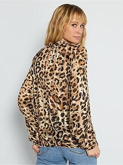 Blusa com estampado 'leopardo' - Kiabi