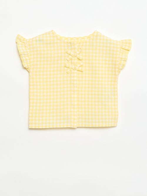 Blusa com estampado vichy - Kiabi