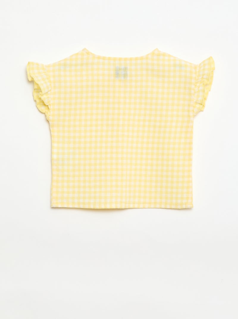 Blusa com estampado vichy Amarelo - Kiabi