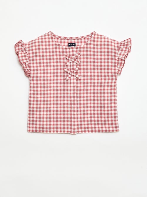 Blusa com estampado vichy - Kiabi