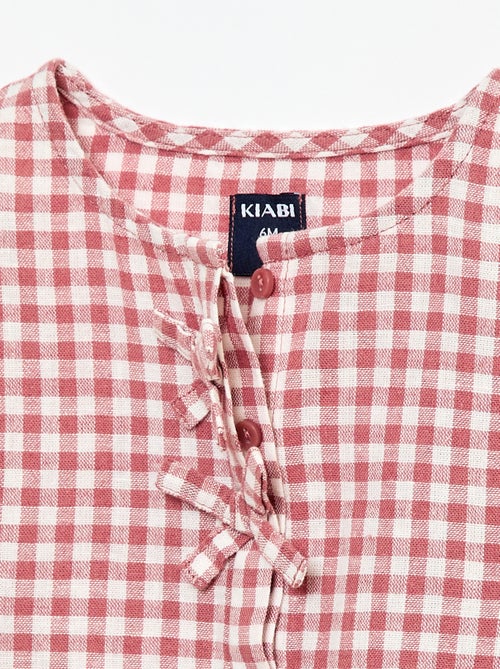 Blusa com estampado vichy - Kiabi