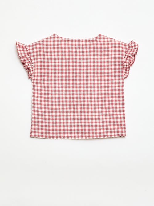 Blusa com estampado vichy - Kiabi