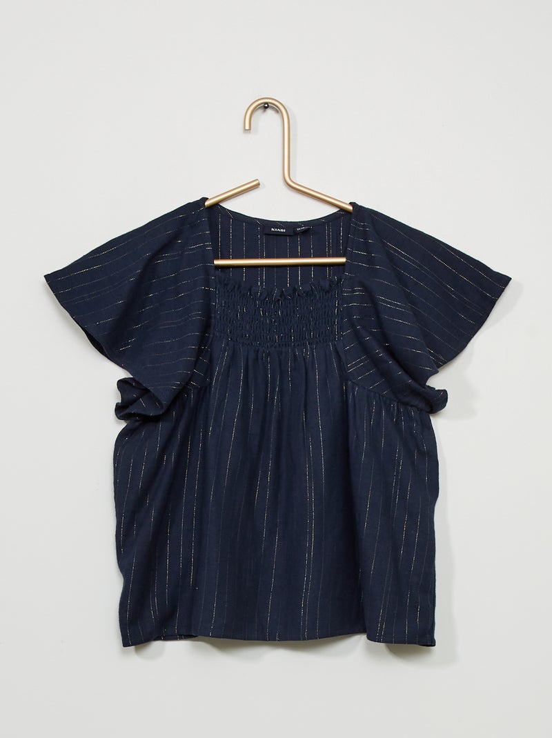 Blusa com favos de mel Azul Marinho - Kiabi