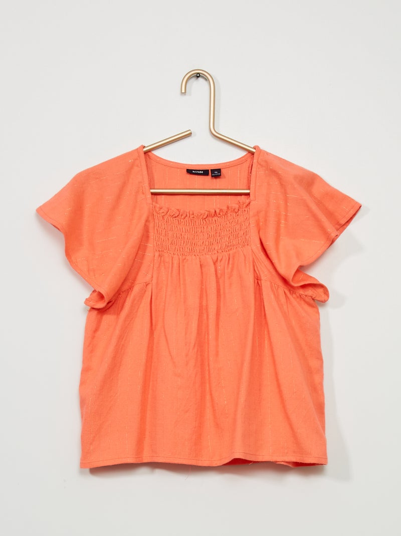 Blusa com favos de mel Laranja - Kiabi