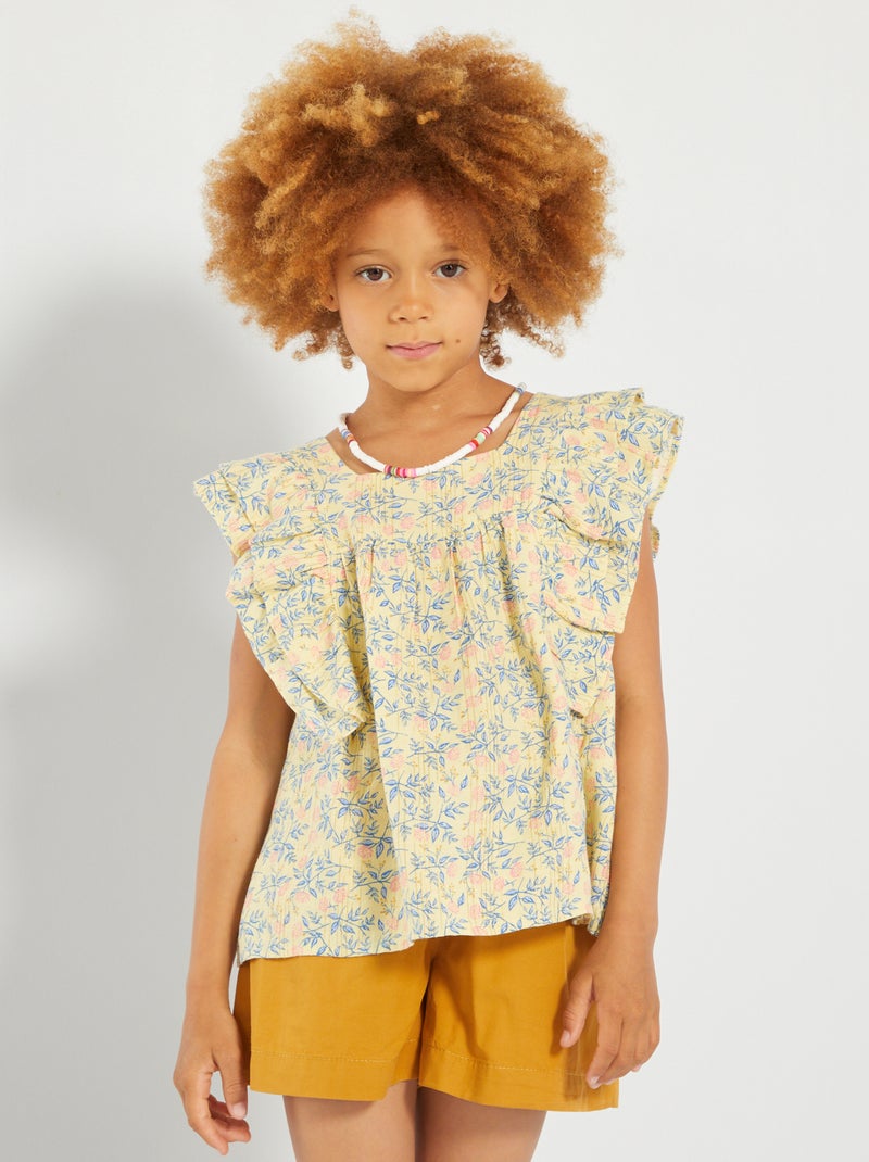 Blusa com fios brilhantes AMARELO - Kiabi