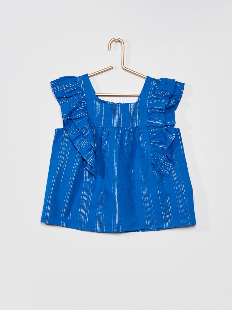 Blusa com fios brilhantes AZUL - Kiabi