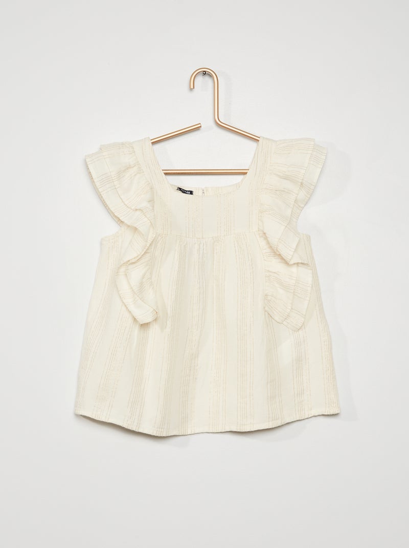 Blusa com fios brilhantes Branco - Kiabi