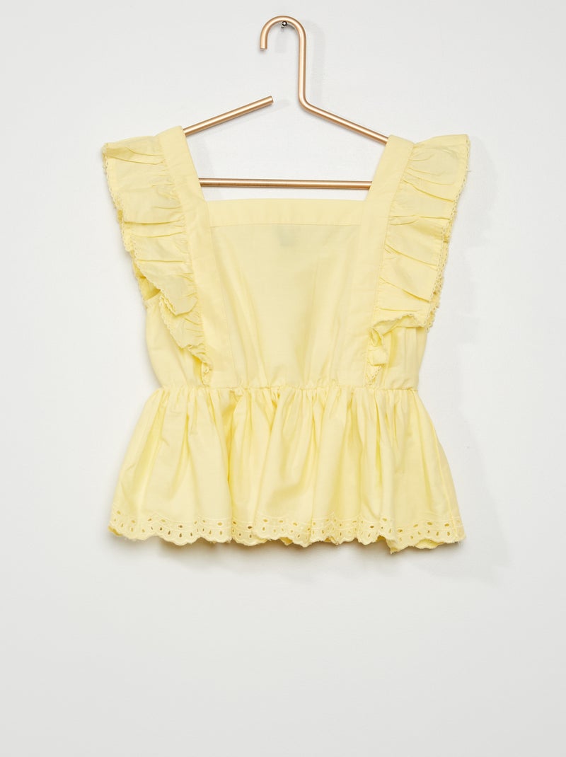 Blusa com folhos AMARELO - Kiabi