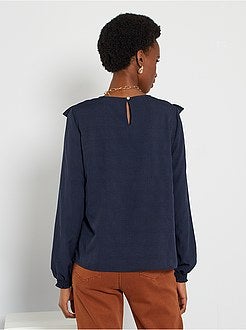 Blusa com folhos - Kiabi