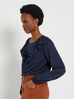 Blusa com folhos - Kiabi