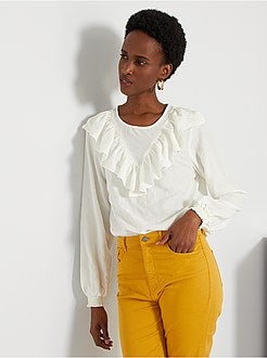 Blusa com folhos - Kiabi