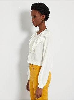 Blusa com folhos - Kiabi