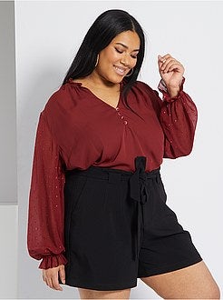 Blusa com folhos e ponto cheio - Kiabi