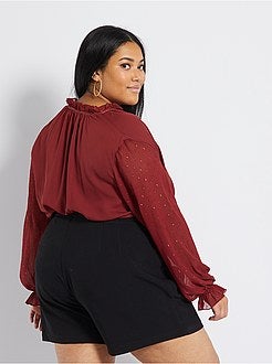 Blusa com folhos e ponto cheio - Kiabi