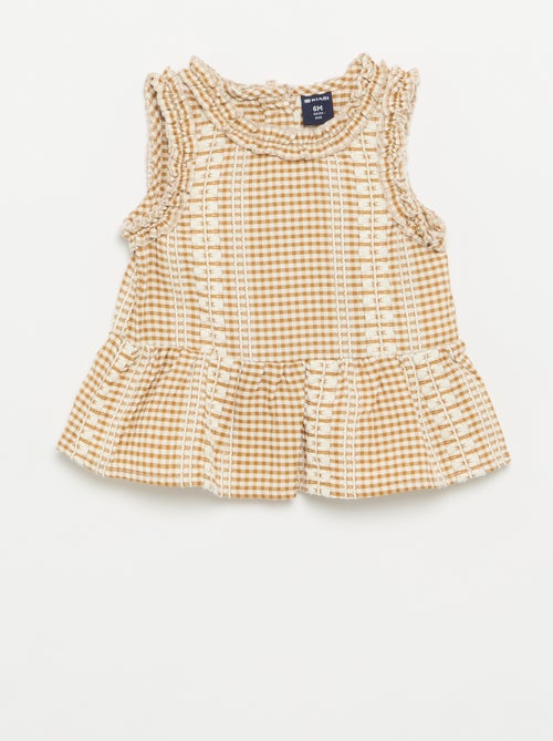 Blusa com folhos nas cavas - Kiabi