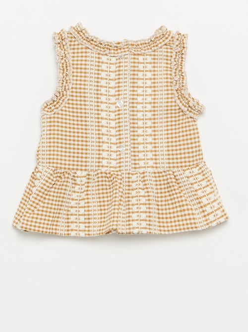 Blusa com folhos nas cavas - Kiabi