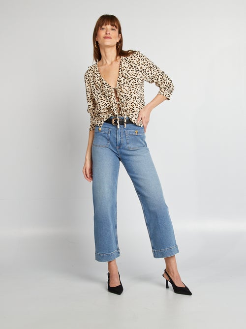 Blusa com folhos para atar - Kiabi