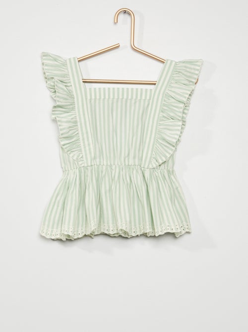 Blusa com folhos - Kiabi