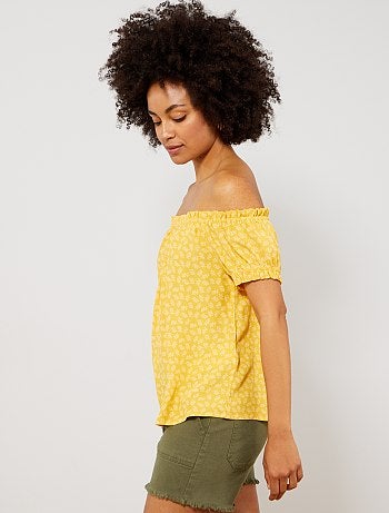 Mulher do 34 até 48 - Blusa com gola bardot - Kiabi