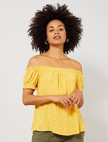 Mulher do 34 até 48 - Blusa com gola bardot - Kiabi